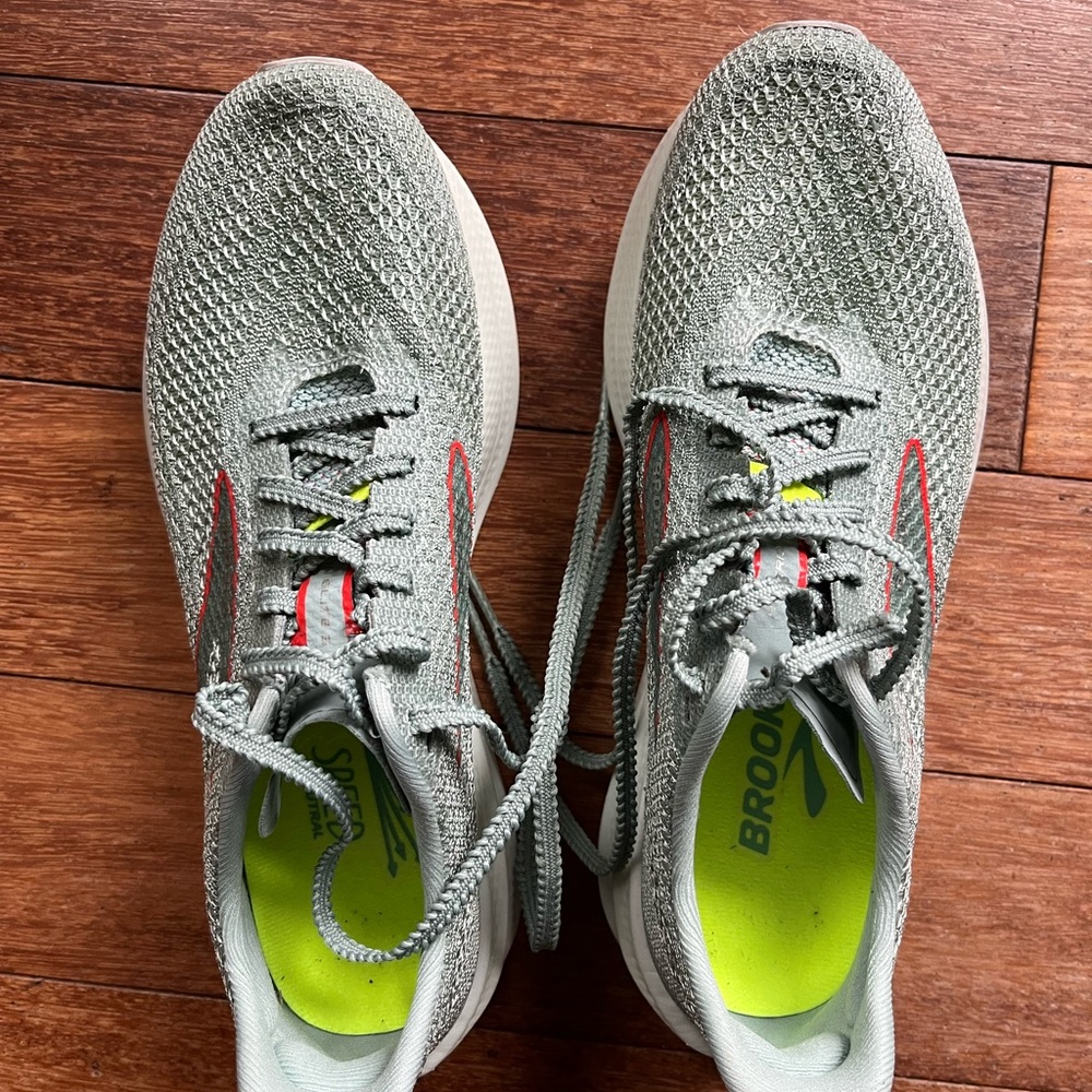 Brooks Gray and Red Running Shoes